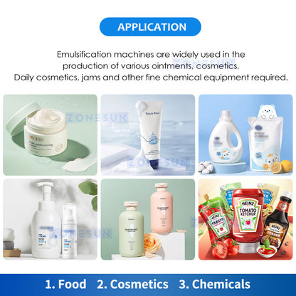 ZONESUN ZS-EM300 Vacuum Mixing Emulsifying Machine