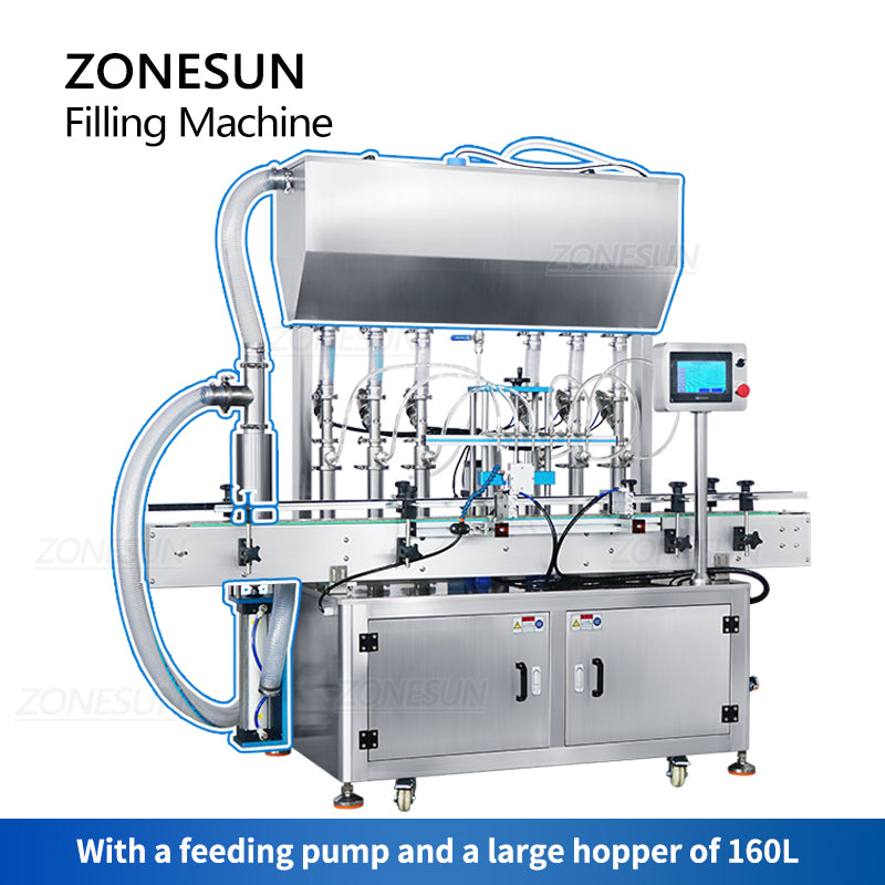 ZONESUN ZS-YT6T-6PX 6 bicos servomotor máquina de enchimento de pasta com bomba de alimentação 