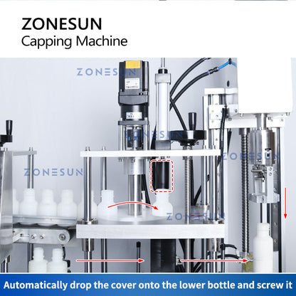 ZONESUN ZS-XGC2 Máquina automática de tampar garrafas de dois andares