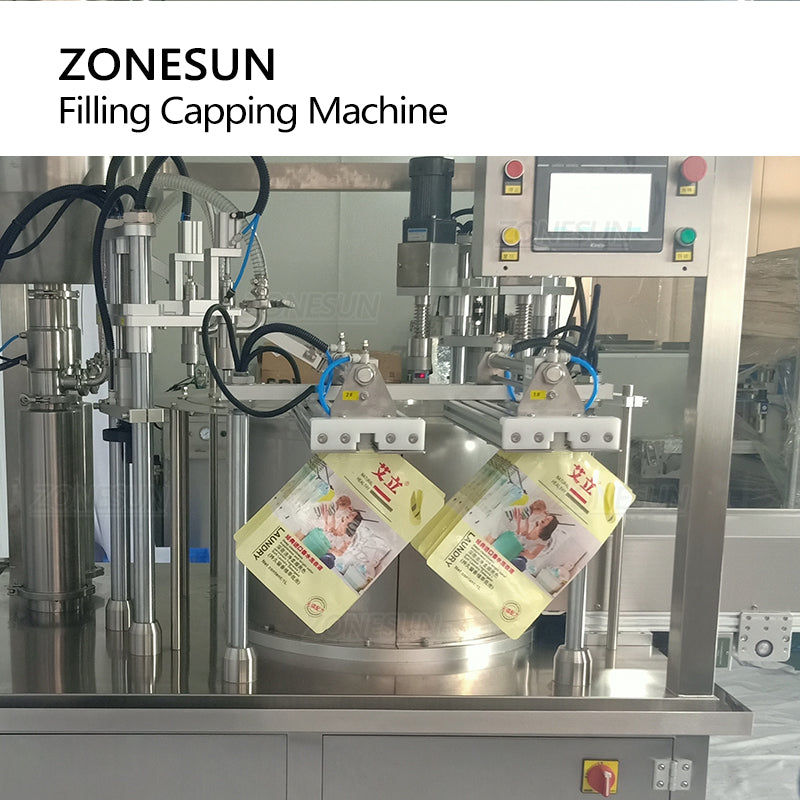 ZONESUN ZS-YTZL2 Servo Doypack Alimentando Enchedora Máquina de Tampar com Transportador