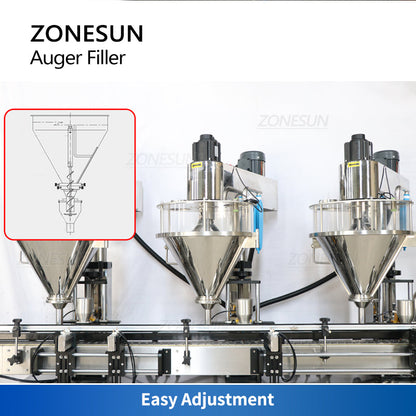 ZONESUN ZS-FM4A Automatic 3 Heads Servo Motor Auger Powder Filling Machine