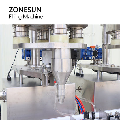 ZONESUN ZS-KL01 Máquina de enchimento de pó quantitativo de grânulos de 2 bicos com 2 funis 