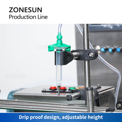 ZONESUN ZS-FAL90S Pequeña máquina automática de llenado y tapado de líquidos con bomba peristáltica/magnética 