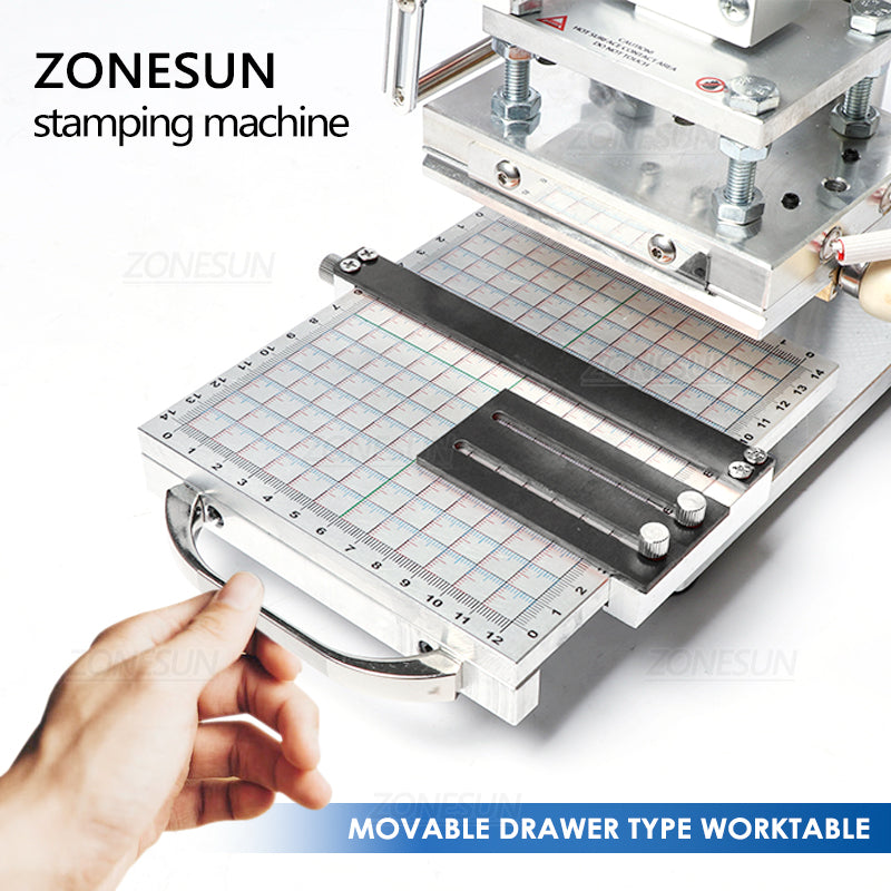 ZONESUN ZS-110 10x13cm Banco de Trabajo Deslizante Máquina de Estampación en Caliente