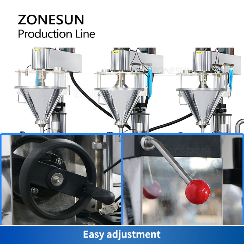 ZONESUN ZS-FMYG1 Servo Motor Auger Linha de produção de enchimento de pó de enchimento