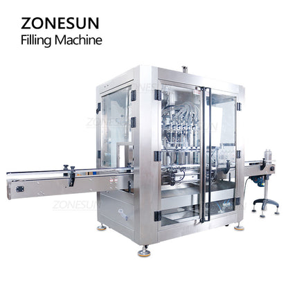 ZONESUN ZS-VTFM1 100-1000ml Máquina automática de llenado de pasta líquida a prueba de explosiones de 6 cabezales