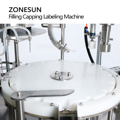 ZONESUN ZS-FAL180Z3 Full-automatic Peristaltic Pump Liquid Filling Capping Labeling Machine With 2 Unscramblers