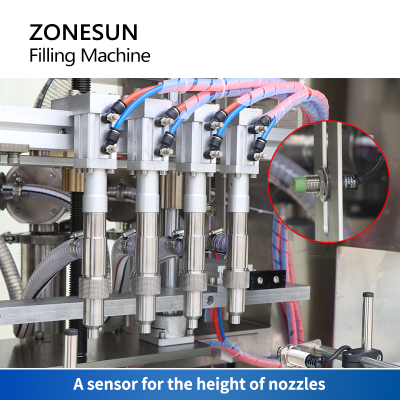 ZONESUN ZS-SV4P Máquina automática de llenado de pasta de bomba de pistón con servomotor de 4 boquillas 
