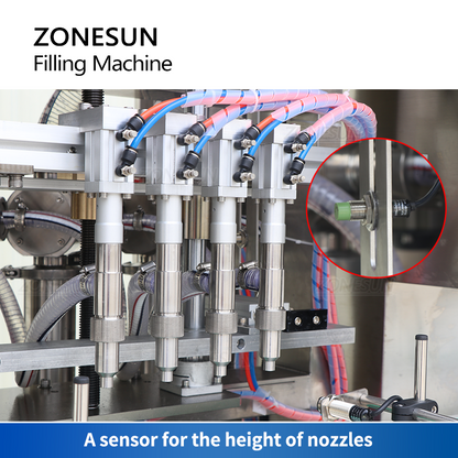 ZONESUN ZS-SV4P Máquina automática de enchimento de pasta de bomba de pistão servo motor de 4 bicos