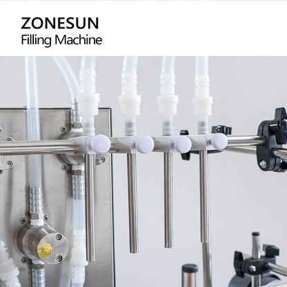 ZONESUN ZS-DTMP4Y Máquina automática de llenado de líquidos con bomba magnética de 4 cabezales 