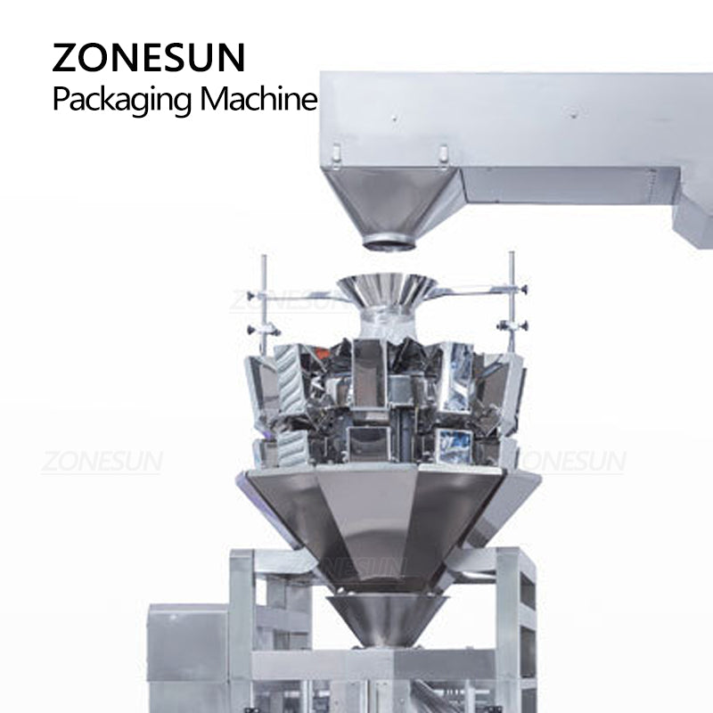 ZONESUN Máquina automática de sellado, llenado y pesaje de polvo de componentes electrónicos de 10 cabezales