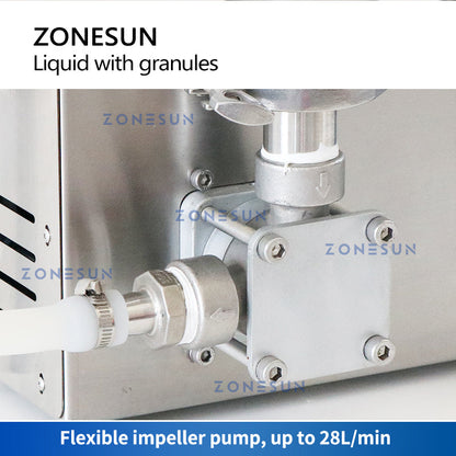 ZONESUN ZS-RXB1 Máquina de enchimento de pasta líquida particulada de bomba de impulsor flexível de uso duplo 