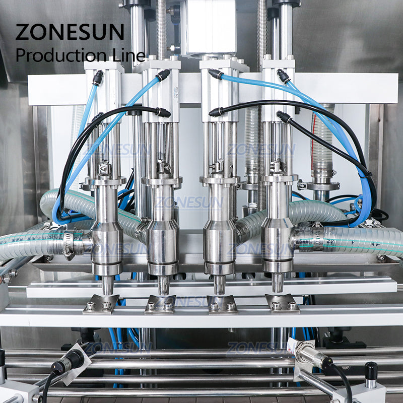 ZONESUN ZS-FAL180P5 Botella pequeña 4 boquillas Máquina de llenado y tapado de líquidos