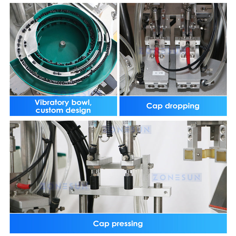 ZONESUN ZS-AFC17 Automatic 2 Nozzles Liquid Ceramic Pump Filling Capping Machine