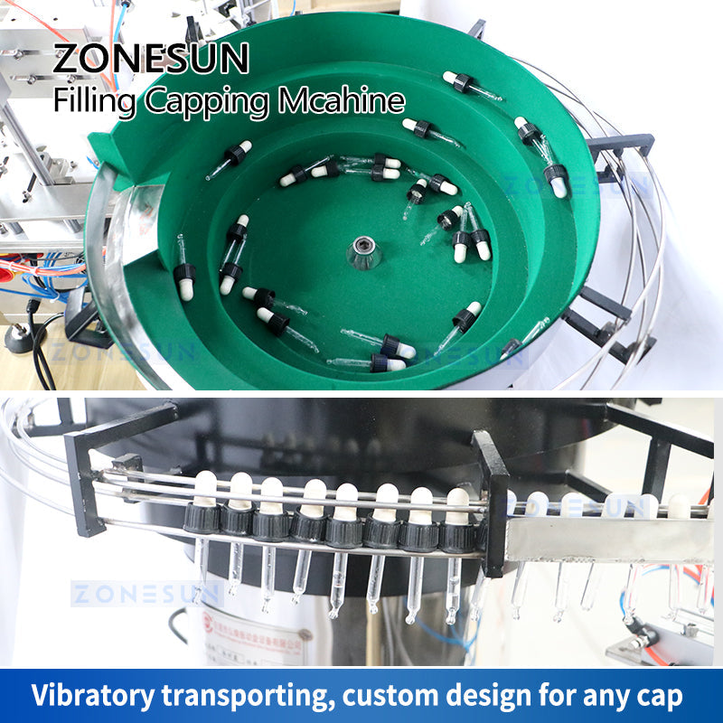 ZONESUN ZS-AFC7A Magnetic Pump Liquid Filling Capping Machine With Cap Feeder