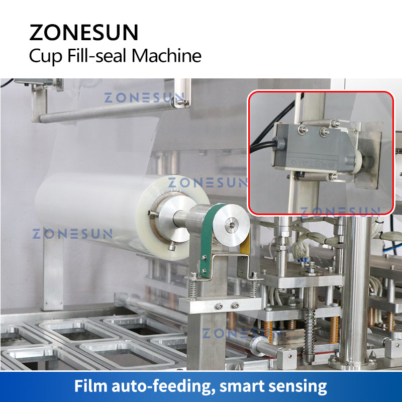 ZONESUN ZS-AFS01 Automático 2 boquillas Bomba de pistón Líquido Calefacción Llenado Taza Máquina de sellado 