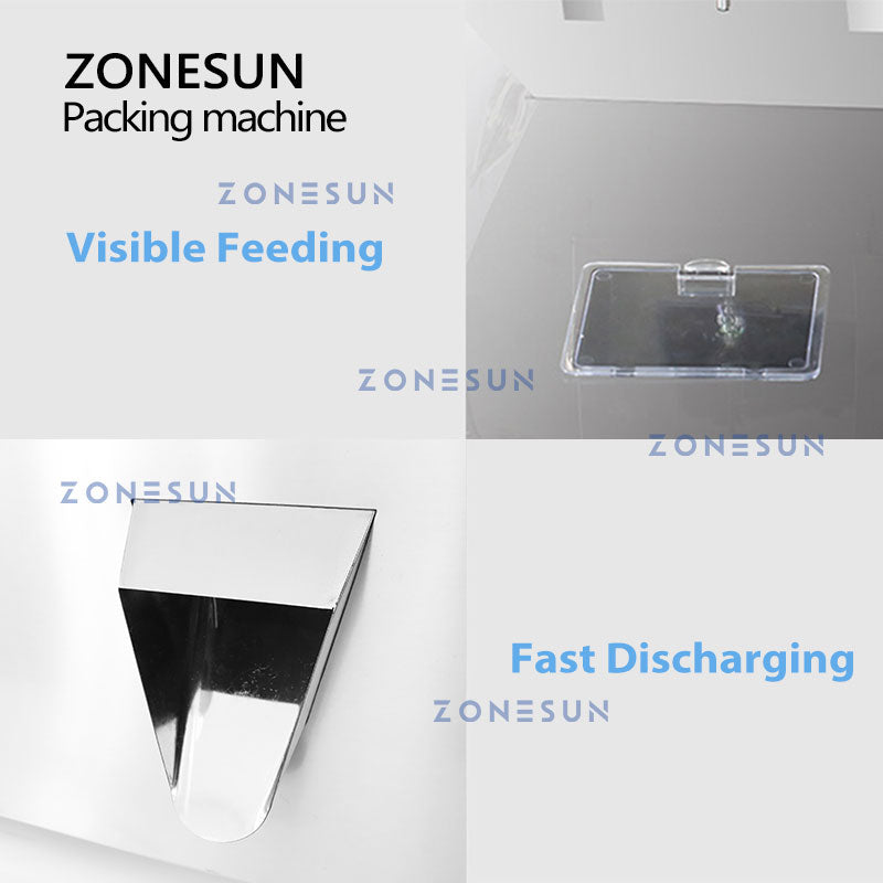 ZONESUN ZS-GWF4 4 funis Máquina de pesagem de enchimento de pó de grânulos 
