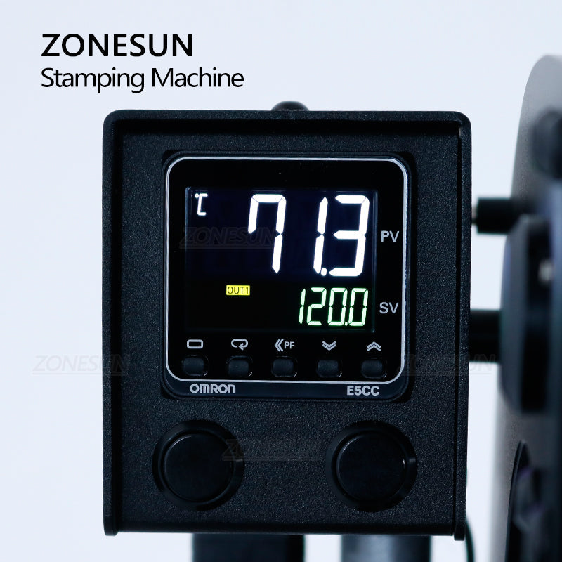 ZONESUN Máquina manual de estampagem a quente com controle deslizante de posicionamento