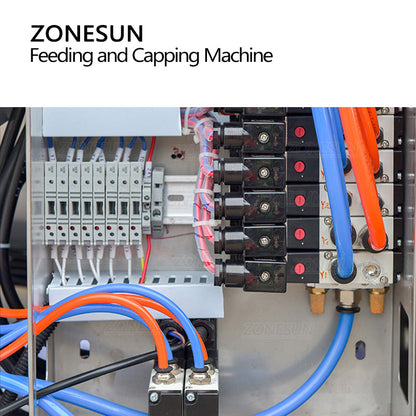 ZONESUN ZS-XGVS1 Máquina automática de tampar a vácuo com alimentador de tampa 