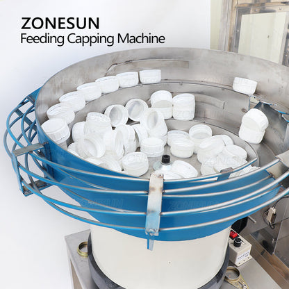 ZONESUN ZS-XG440DV Máquina automática de tampar com alimentador de tampa e tampa contra poeira 