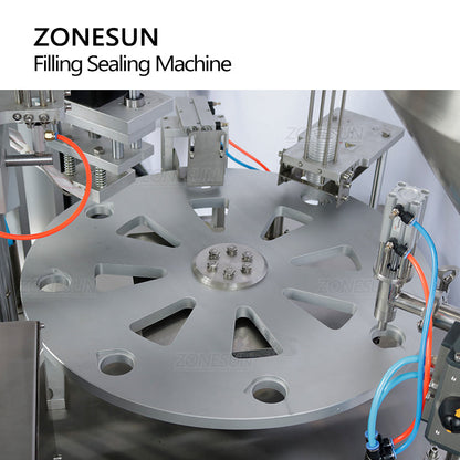 ZONESUN ZS-FS100 Máquina automática de selagem de copos para enchimento de pasta rotativa