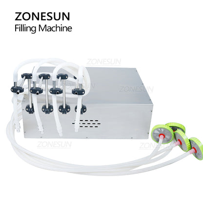 ZONESUN 20-17000ml Semi-Automatic Big Flow 4 Nozzles Liquid Filling Machine