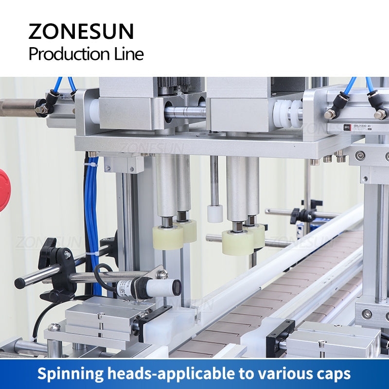 Línea de producción de etiquetado de botellas redondas con tapa de tornillo de llenado de pasta de bomba de rotor de motor servo ZONESUN 