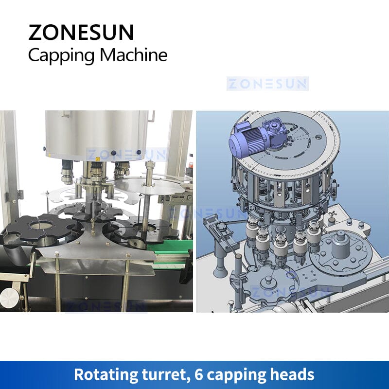 ZONESUN ZS-XGFX-6G Automatic High Speed Rotary Capping Machine Capping Machine ZONESUN 