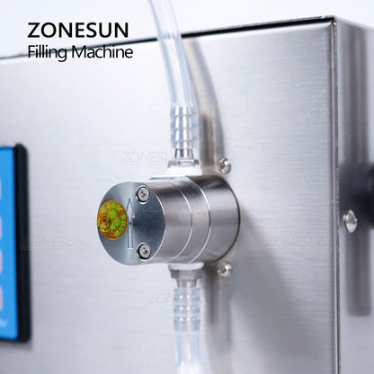 ZONESUN ZS-DTMP1S Máquina de llenado de líquidos con bomba magnética de acero inoxidable de boquilla única con transportador