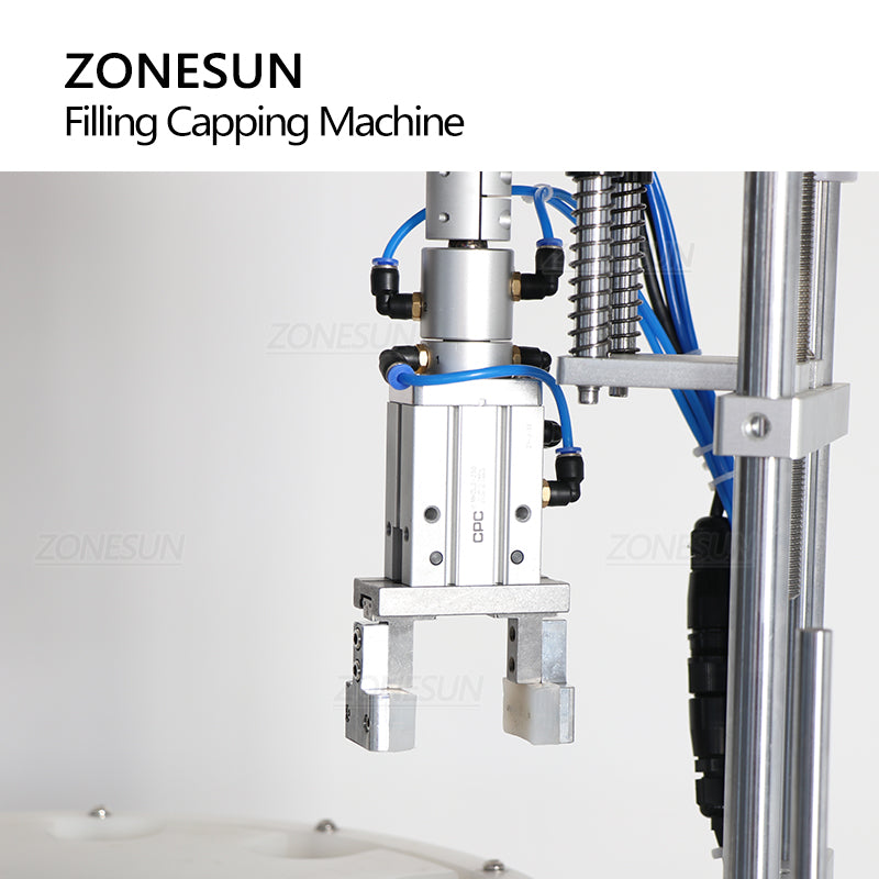 Máquina automática de llenado y tapado de líquidos con bomba magnética ZONESUN ZS-AFC1S con transportador de plataforma giratoria 