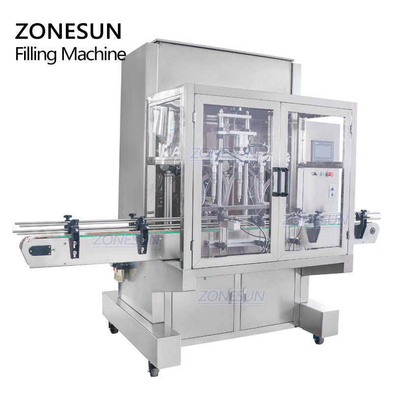 ZONESUN ZS-SV4G Máquina de llenado de pasta servo automática de 4 boquillas