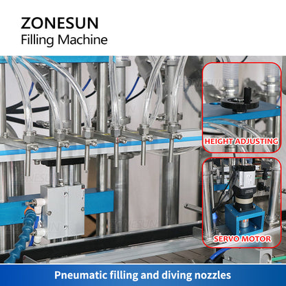 ZONESUN ZS-YT6T-6PX 6 bicos servomotor máquina de enchimento de pasta com bomba de alimentação 