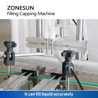 ZONESUN ZS-AFC9 Bomba magnética automática Llenado de líquidos Máquina tapadora de botellas de perfume con alimentador de tapas 