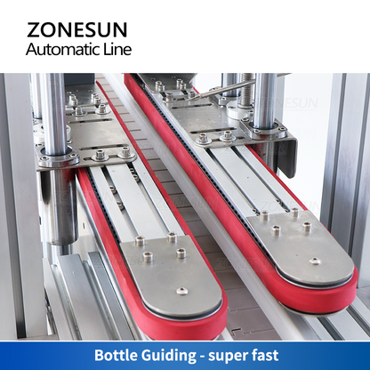 ZONESUN ZS-FAL180X8 Bomba de pistón de 4 cabezas Llenado de líquidos Taponado Botella cuadrada Máquina de etiquetado de tamaños dobles 