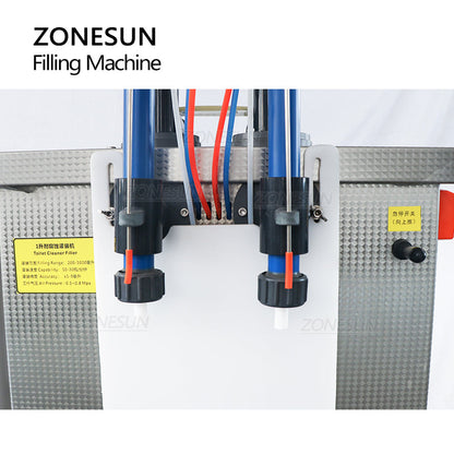 ZONESUN Totalmente Pneumática Semiautomática 2 Bicos Máquina de Envase de Líquidos Corrosivos 