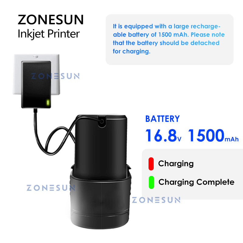 ZONESUN ZS-HIP508 Máquina de impressão a jato de tinta multilíngue portátil 