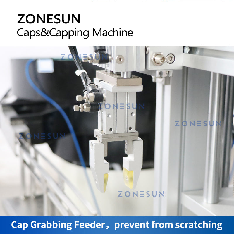 ZONESUN ZS-XG1870R Máquina automática de tampar frascos conta-gotas com alimentador vibratório de tampas 