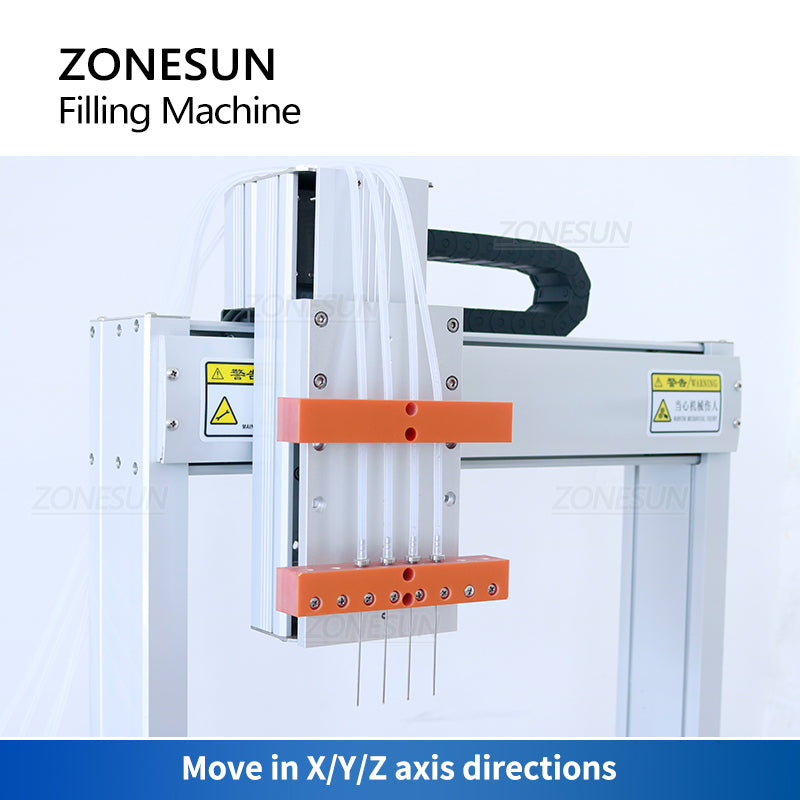 ZONESUN ZS-XYZ4A Bomba peristáltica de 4 boquillas Máquina de llenado de líquidos de pequeño volumen 