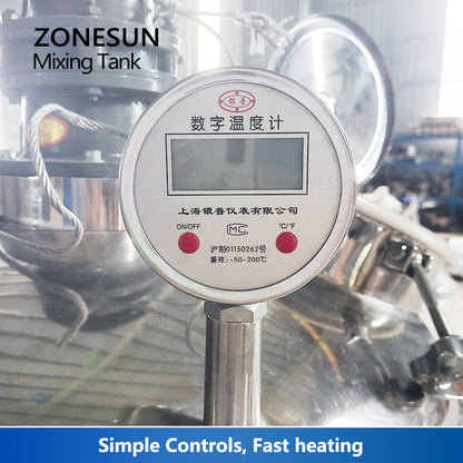 Tanque de calentamiento y mezcla de pasta de acero inoxidable ZONESUN ZS-MB1000L 