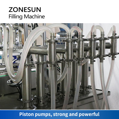 ZONESUN ZS-YT6T-6V Máquina automática de enchimento de líquido com bomba de pistão com tanque de mistura 