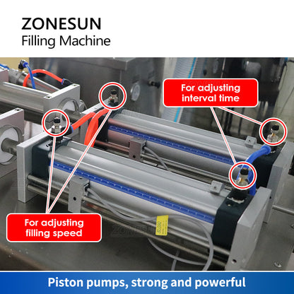 ZONESUN ZS-DTPT2 Máquina automática de enchimento de pasta de bomba de pistão pneumática com tanque de mistura e bomba de alimentação 