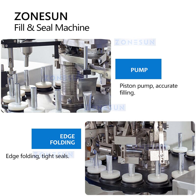 ZONESUN ZS-FXAP16 Automatic Paste Filling Tube Edge Folding Sealing Machine Filling Machine ZONESUN 