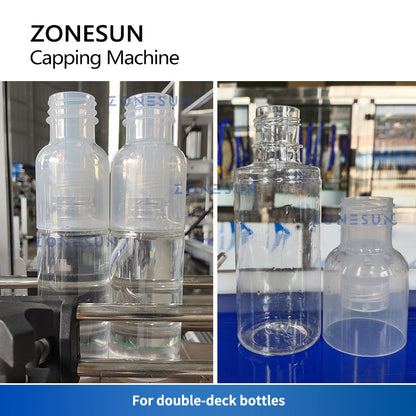 ZONESUN ZS-XGC2 Máquina automática de tampar garrafas de dois andares