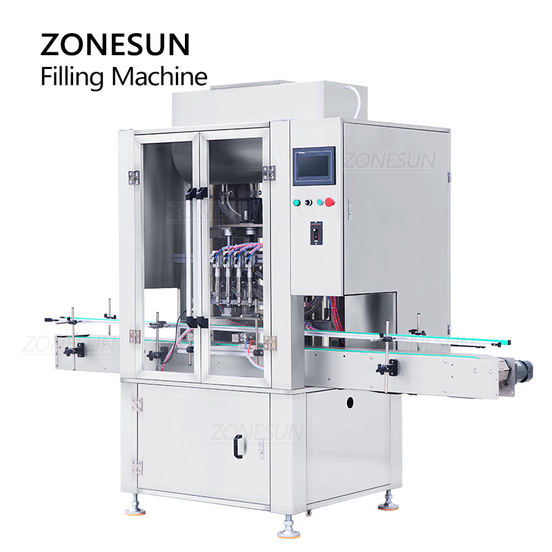 ZONESUN ZS-SV4P Máquina automática de llenado de pasta de bomba de pistón con servomotor de 4 boquillas 