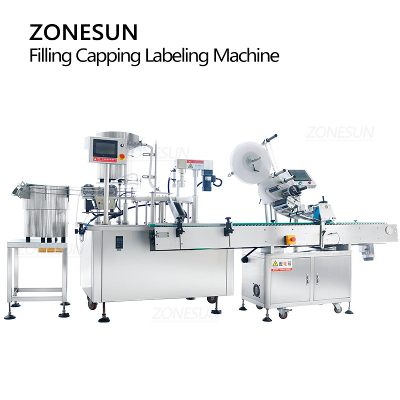 ZONESUN ZS-FAL180Z3 Full-automatic Peristaltic Pump Liquid Filling Capping Labeling Machine With 2 Unscramblers