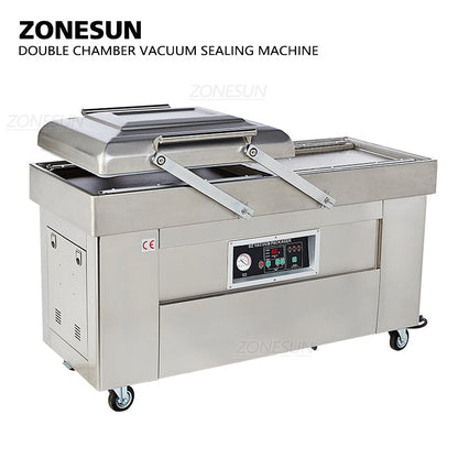 ZONESUN ZS-DZ400 Automatic Double Chamber Vacuum Sealing Machine With Date Coder