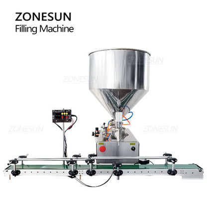 ZONESUN ZS-GTPC1 Máquina de enchimento de líquido viscoso de pasta pneumática com transportador