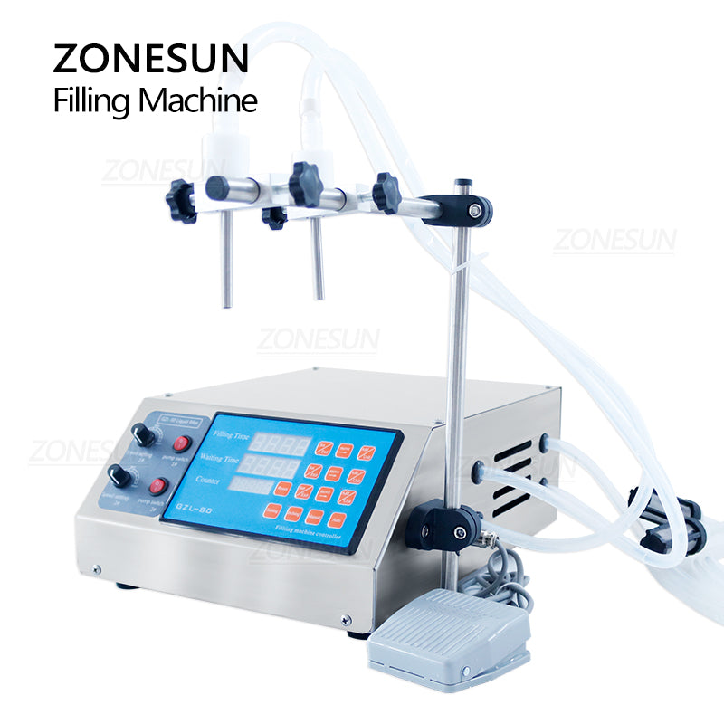 ZONESUN ZS-YTDP2 elétrica 2 bicos bomba de diafragma máquina de enchimento de líquidos 