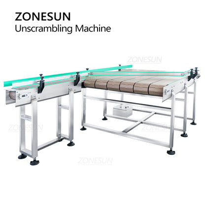 ZONESUN ZS-CB190 Custom Conveyor Belt Bottle Sorting Unscrambler For Production Line