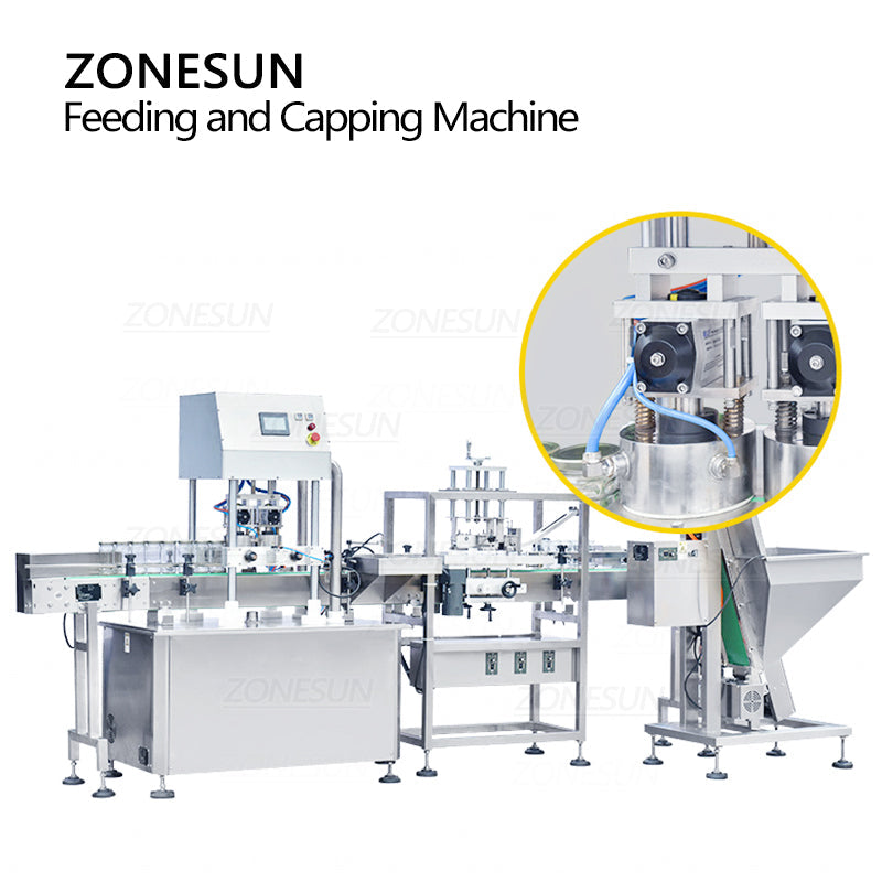 ZONESUN ZS-XGVS1 Automatic Vacuum Capping Machine With Cap Feeder